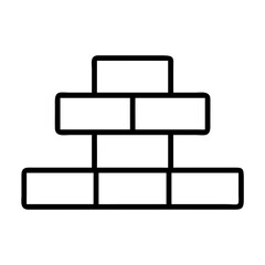 Vector illustration of a simple brick wall icon for construction and building design projects