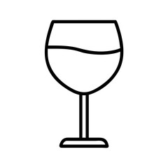 Wine glass vector icon illustration, alcohol drink, wine tasting, bar, restaurant, outline art