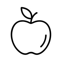 Apple fruit vector icon illustration fresh healthy food outline drawing simple clip art design element