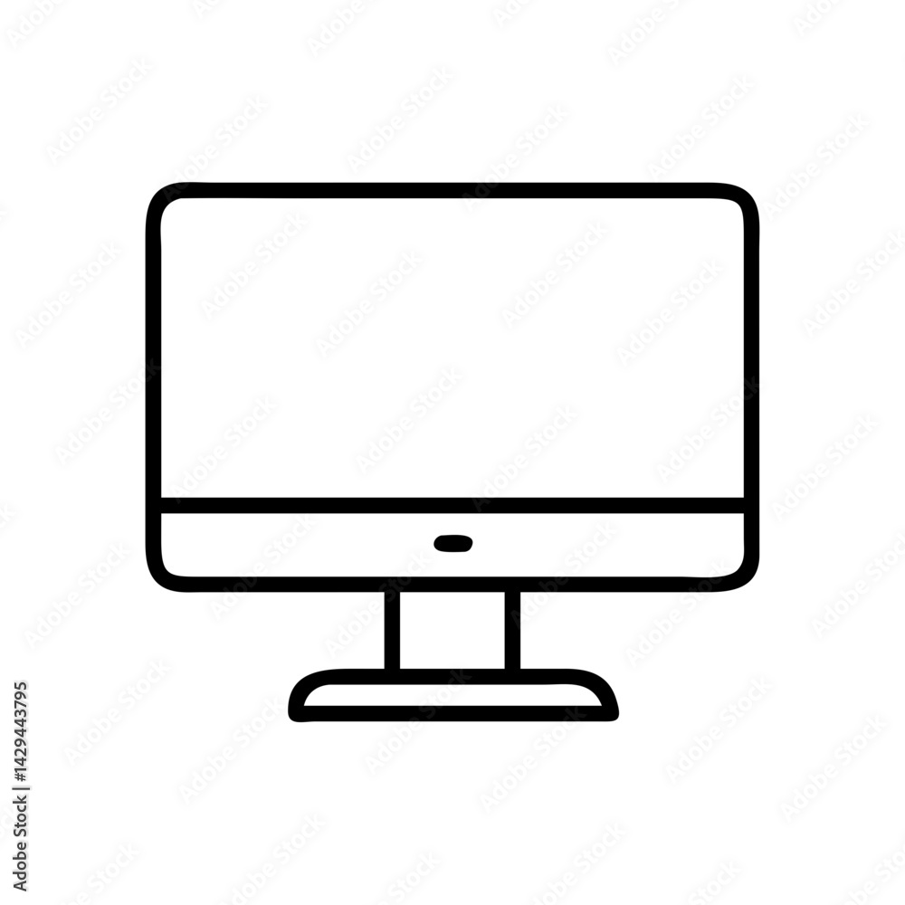 Poster Computer monitor icon vector illustration for desktop pc screen display technology design element