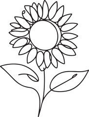Charming Sunflower icon drawing on white background