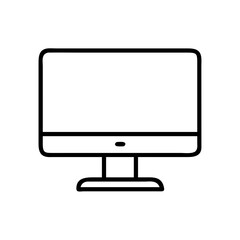 Computer monitor icon vector illustration for desktop pc screen display technology design element