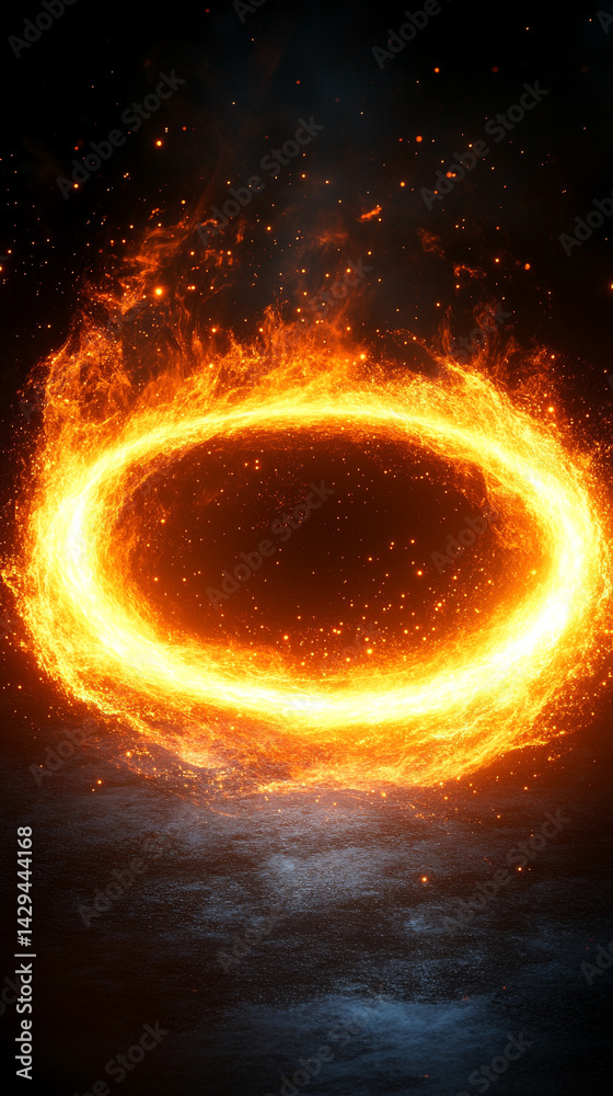 Poster glowing round illuminated lines with motion blur represent futuristic speed connectivity and infinit