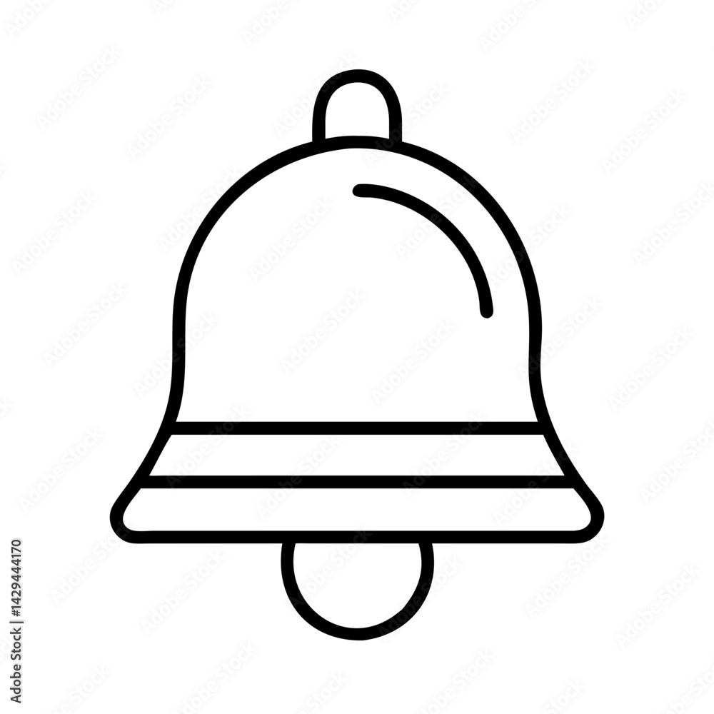 Poster vector graphic of a notification bell icon for ui design and alert system representation use