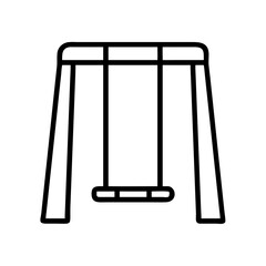 Swing set outline illustration for playground equipment and outdoor recreation activities design