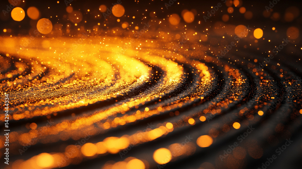 Poster glowing round illuminated lines with motion blur represent futuristic speed connectivity and infinit