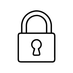 Outline padlock icon vector illustration for security safety and privacy protection concept