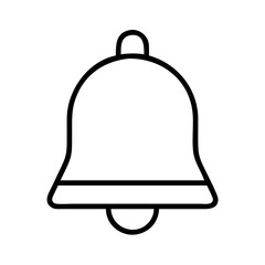 Obraz premium Simple outline bell icon for notification alert reminder and alarm vector graphic design element