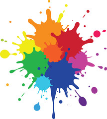 Vibrant Abstract Splash of Multicolored Paint in Dynamic Motion