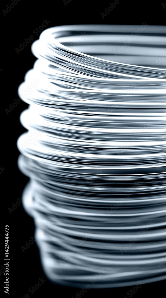Poster glowing round illuminated lines with motion blur represent futuristic speed connectivity and infinit
