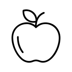 Apple fruit outline vector illustration healthy food icon fresh organic product design element simple drawing