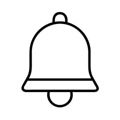 Isolated outline notification bell vector graphic for alert reminder and alarm design needs