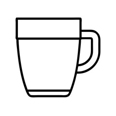 Outline drawing of coffee mug for hot beverages vector illustration simple minimalist design