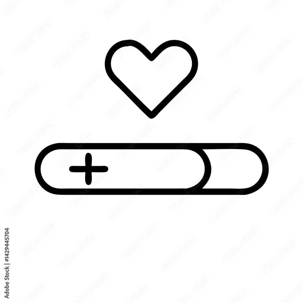 Poster heart like button icon vector illustration for social media ui design and user interface element