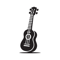 Obraz premium Island Strings: A Charming Collection of Ukulele Vector Silhouettes Showcasing the Lighthearted Spirit, Iconic Shape, and Joyful Sound of This Beloved Four-String Instrument.