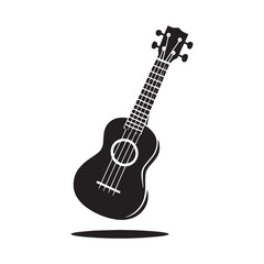 Obraz premium Island Strings: A Charming Collection of Ukulele Vector Silhouettes Showcasing the Lighthearted Spirit, Iconic Shape, and Joyful Sound of This Beloved Four-String Instrument.