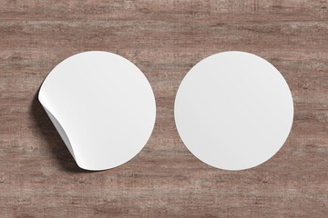 3D illustration. Round sticker isolated