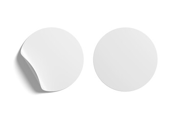 3D illustration. Round sticker isolated