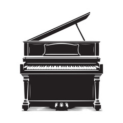 Timeless Tones: A Stylish Collection of Upright Piano Vector Silhouettes Highlighting the Compact Elegance, Classic Design, and Warm Sound of This Beloved Keyboard Instrument.