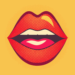 Abstract Female Line Art Halftone Design
