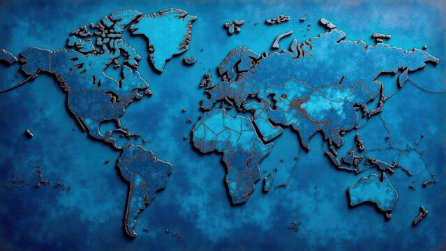 Fototapeta blue old abstract map background