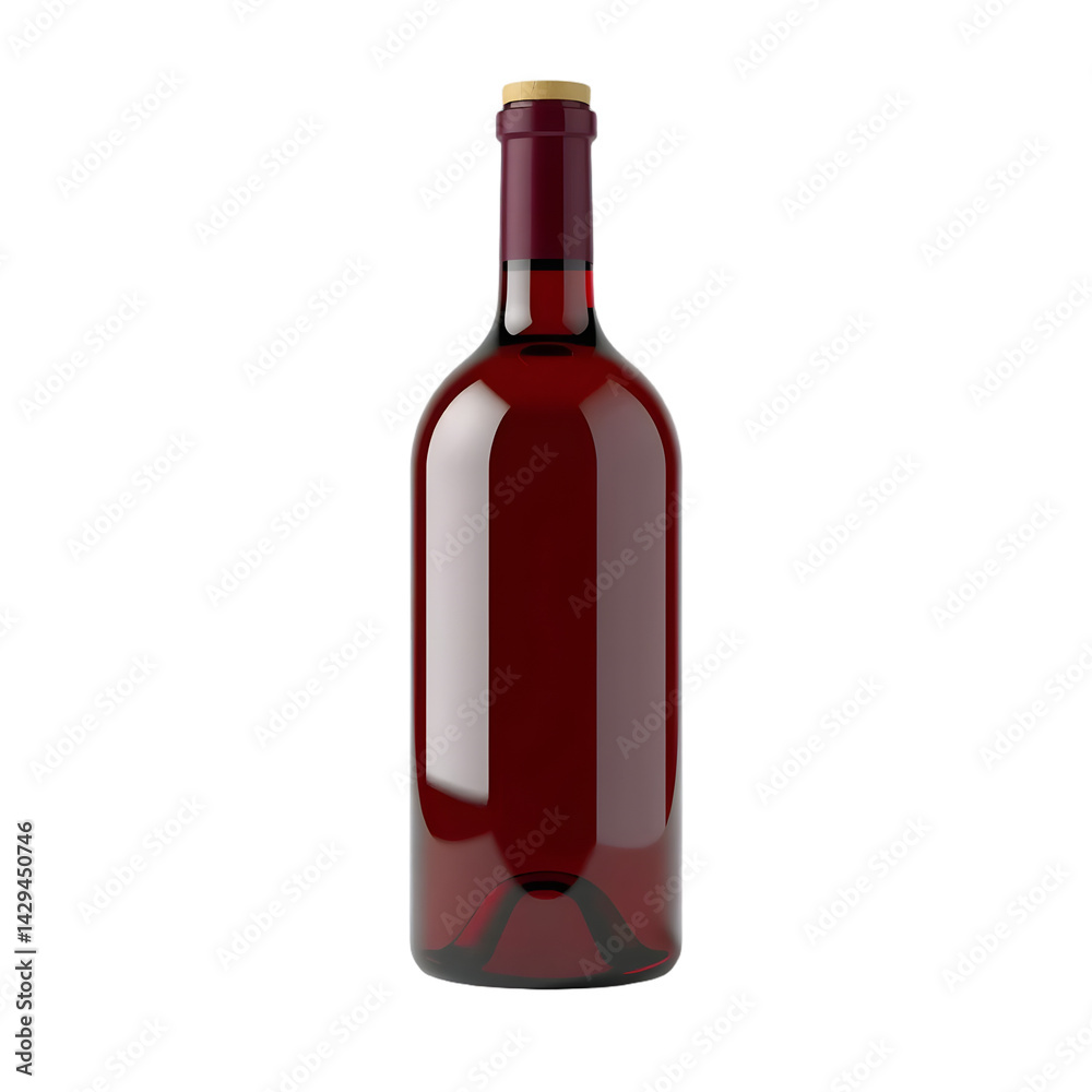 Poster juice bottle still life. clear glass bottle. realistic 3d render. clean product shot. white backgrou
