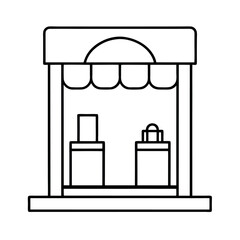 Shopping Mall Display Outline Vector for Commercial Retail Illustration