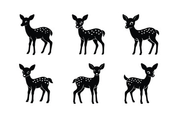 Fototapeta premium baby deer silhouette vector illustration modern and minimal style