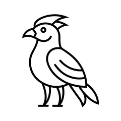 Tropical Montezuma Bird Outline Vector for Jungle Animal Illustration