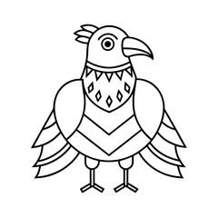 Montezuma Bird Outline Vector Silhouette for Exotic Wildlife Design