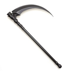 Black Scythe with isolated, and white background.