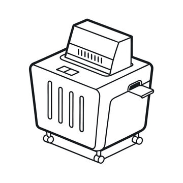 black and white paper shredder machine clip art preview