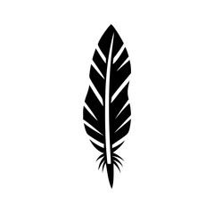 Fototapeta premium Stylized feather design featuring intricate details in a minimalist black silhouette