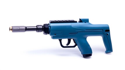 Teal Submachine Gun with Studio Shot.
