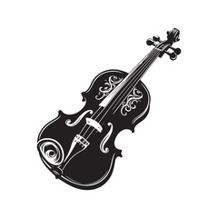 Obraz premium Strings of Mastery: A Captivating Collection of Violin Vector Silhouettes Celebrating the Timeless Elegance, Rich Sound, and Musical Power of This Iconic String Instrument.