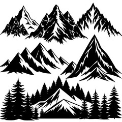 Diverse Mountain Silhouettes