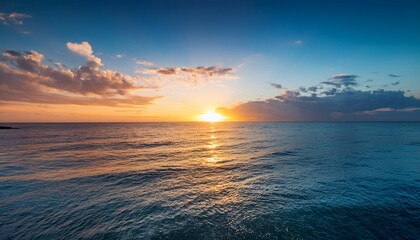 serene sunset over the tranquil ocean
