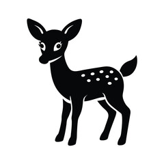 Fototapeta premium playful baby deer design silhouette vector illustration