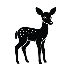 elegant baby deer graphic silhouette vector illustration