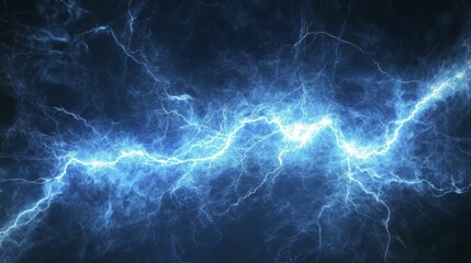 Fototapeta premium Abstract Electric Blue Lightning Background. Generative AI