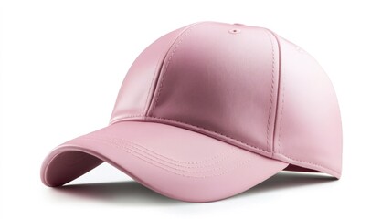 Fototapeta premium Pink cap mockup isolated on white background. Generative AI