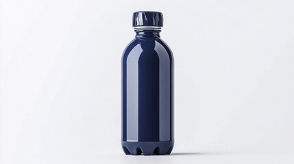 Navy Water Bottle Mockup Isolated on White Background. Generative AI