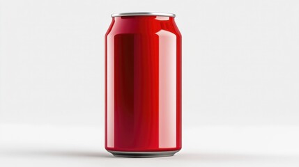 Obraz premium Red Can Mockup on White Background. Generative AI
