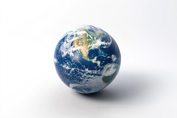 Fototapeta premium A detailed 3D model of planet Earth, showcasing North and Central America, detailed clouds, and oceans.