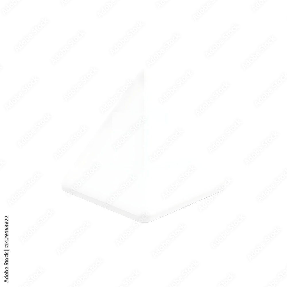 Poster geometric pyramid 3d print, precision design. 3d printed art object, isolated. modern architecture, 