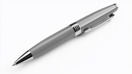Gray pen mockup isolated on white background. Generative AI