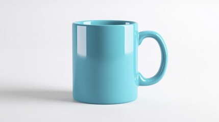 Fototapeta premium Green mug mockup isolated on white background. Generative AI