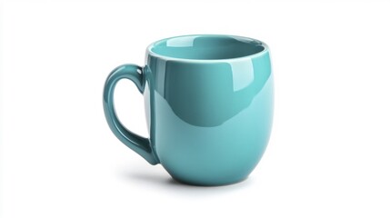 Cyan Mug Mockup Isolated on White Background. Generative AI