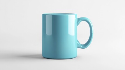 Obraz premium Powder Blue Mug Mockup Isolated on White Background. Generative AI