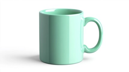 Seafoam Green Mug Mockup Isolated on White Background. Generative AI